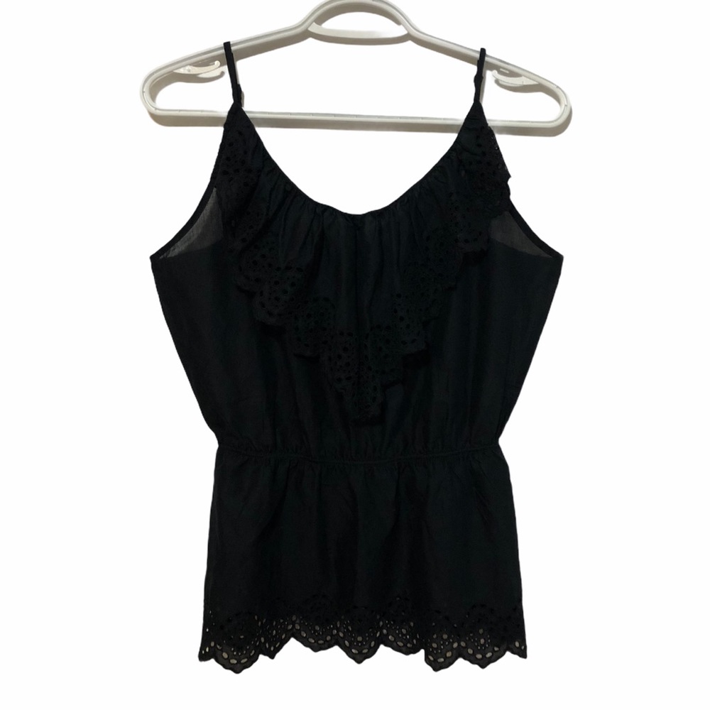 Gap Black Lace Eyelet Detail Tank Top NWOT